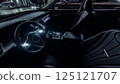 Luxury car salon. Ambient lighting. Premium luxury car salon. 125121707