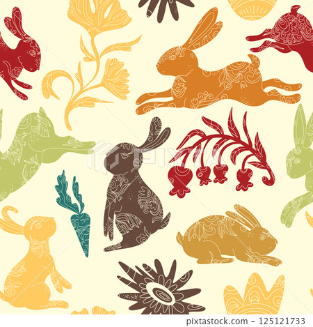 seamless pattern with animals 125121733
