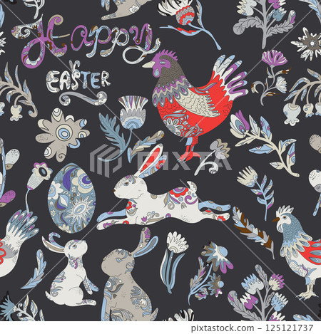 hand drawn vector card with birds 125121737