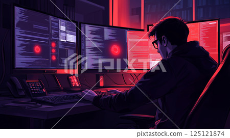 Security engineers at work Security engineers at work 125121874