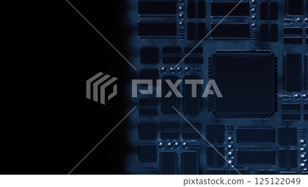 The PCB Board on Black background for technology concept 3d Rendering. 125122049