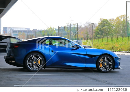 Blue sports car image Blue sports car image 125122086