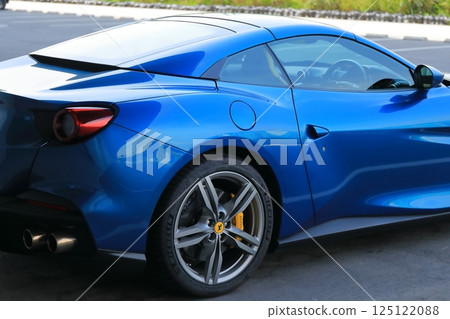 Blue sports car image Blue sports car image 125122088