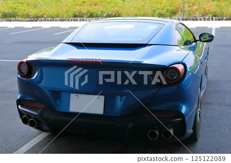 Blue sports car image Blue sports car image 125122089