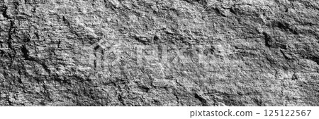 A close up of a rough, cracked rock surface with earthy gray. The natural texture and weathered details make it ideal for backgrounds, geology themes, and organic material references. 125122567