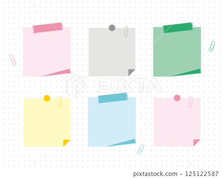 Background illustration of a white board with colorful notes and sticky notes 125122587