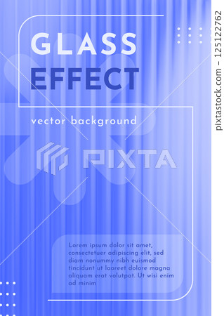 Abstract blue ribbed glass effect background 125122762