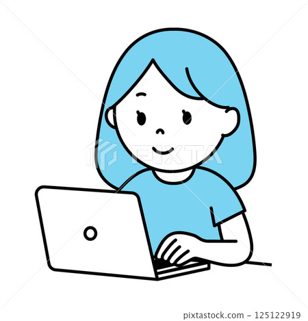 在電腦上工作的女人 125122919
