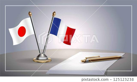 Small national flag of Japan and France flag Relation, Template Vector Illustration Small national flag of Japan and France flag Relation, Template Vector Illustration 125123238