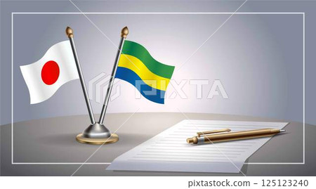 Small national flag of Japan and Gabon flag Relation, Template Vector Illustration Small national flag of Japan and Gabon flag Relation, Template Vector Illustration 125123240