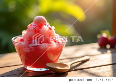 11 款清涼的刨冰和草莓糖漿甜點，在夏日陽光下看起來棒極了，AI 生成的圖像 125123502