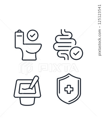 Healthy protected bowel line icon stock...-插圖素材 [125123541] - PIXTA圖庫