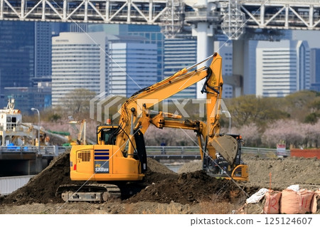 Image of a hydraulic excavator (yumbo) at work Image of a hydraulic excavator (yumbo) at work 125124607