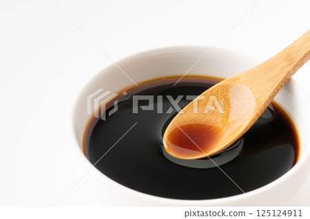 Black vinegar in a small dish 125124911
