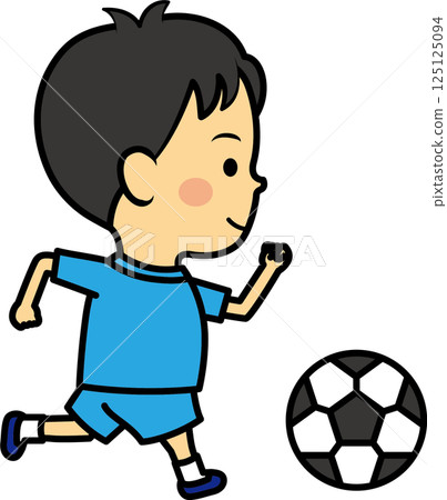 踢足球的男孩 125125094