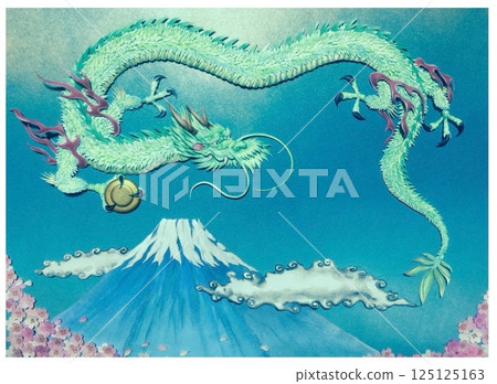 Dragon Dragon God Dragon Dragon Year of the Dragon Dragon Dragon God Mount Fuji Lucky Charm Feng Shui Fortune Telling 125125163