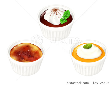 Cocotte 甜點:3 種:巧克力布丁、焦糖布丁、南瓜布丁 Cocotte 甜點:3 種:巧克力布丁、焦糖布丁、南瓜布丁 125125396