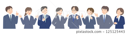 Illustration of eight business people in suits Illustration of eight business people in suits 125125443