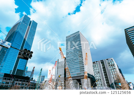 Construction work continues around Kajibashi in Yaesu, Tokyo 2025.03 c-4 Light color 125125656