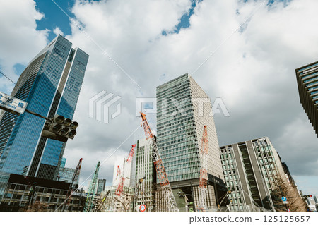 Construction work continues around Kajibashi in Yaesu, Tokyo 2025.03 c-5 Film-like 125125657