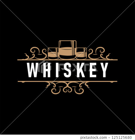 old retro vintage design with whiskey logo, bar drink with simple concept for bar, cafe, restaurant, or business, as business brand and product illustration template old retro vintage design with whiskey logo, bar drink with simple concept for bar, cafe, restaurant, or business, as business brand and product illustration template 125125680