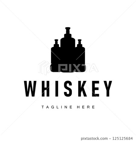 old retro vintage design with whiskey logo, bar drink with simple concept for bar, cafe, restaurant, or business, as business brand and product illustration template old retro vintage design with whiskey logo, bar drink with simple concept for bar, cafe, restaurant, or business, as business brand and product illustration template 125125684
