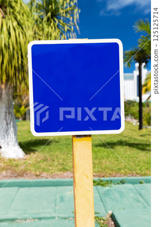 Empty traffic sign at the road with nobody Empty traffic sign at the road with nobody 125125714