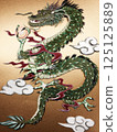 Dragon made from paper cuttings 125125889