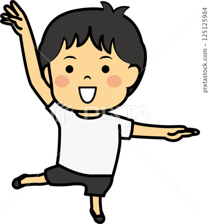 Boy dancing ballet 125125984