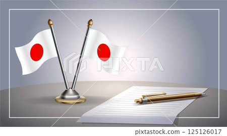 Small national flag of Japan , Template Vector Illustration 125126017