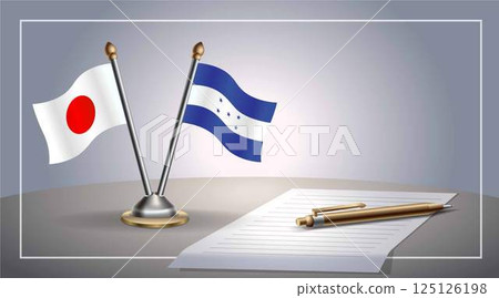 Small national flag of Japan and Honduras flag Relation, Template Vector Illustration Small national flag of Japan and Honduras flag Relation, Template Vector Illustration 125126198