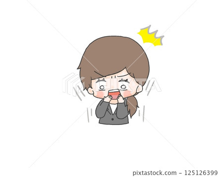 Illustration of a surprised female office worker Illustration of a surprised female office worker 125126399