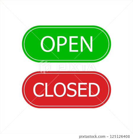 Open and Closed Sign  125126408