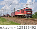 Blue sky and EF510 freight train 125126492