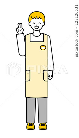 Full body pose_Simple male nursery teacher 04 125126531