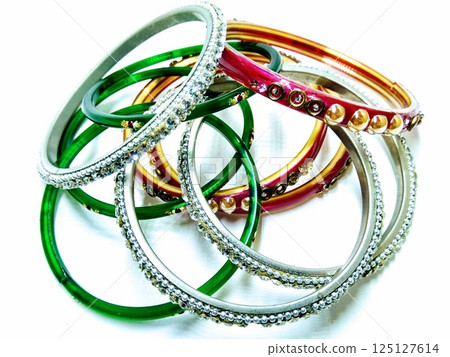 Gorgeous Bangles for Wedding Events with selective focus 125127614
