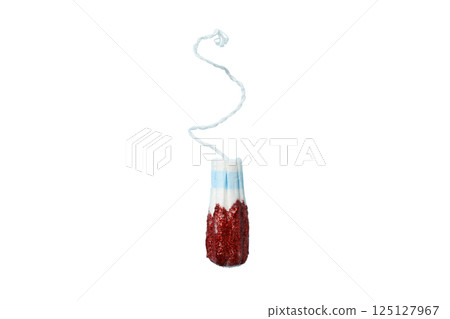 Feminine hygiene and menstruation, Glittery feminine hygiene product offers stylish comfort, isolated on white, PNG Feminine hygiene and menstruation, Glittery feminine hygiene product offers stylish comfort, isolated on white, PNG 125127967
