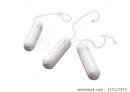 Feminine hygiene and menstruation, Tampons and feminine hygiene products displayed together, isolated on white, PNG 125127972