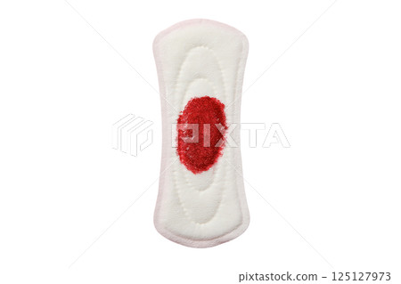 Feminine hygiene and menstruation, Feminine hygiene product display design with red accent, isolated on white, PNG Feminine hygiene and menstruation, Feminine hygiene product display design with red accent, isolated on white, PNG 125127973