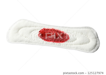 Feminine hygiene and menstruation, Feminine hygiene products with menstrual flow illustration, isolated on white, PNG Feminine hygiene and menstruation, Feminine hygiene products with menstrual flow illustration, isolated on white, PNG 125127974