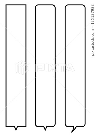 對話氣泡插圖素材 - 僅用黑色線條繪製 - 向量圖 - PNG 透明背景 125127988