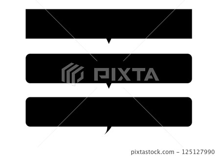 Speech bubble illustration material - simple horizontal square frame black - vector png transparent background 125127990