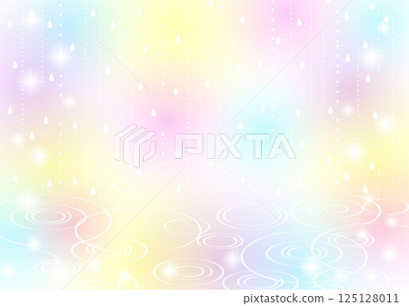 Bright rainbow colored raindrop background, illustration, cute, horizontal Bright rainbow colored raindrop background, illustration, cute, horizontal 125128011