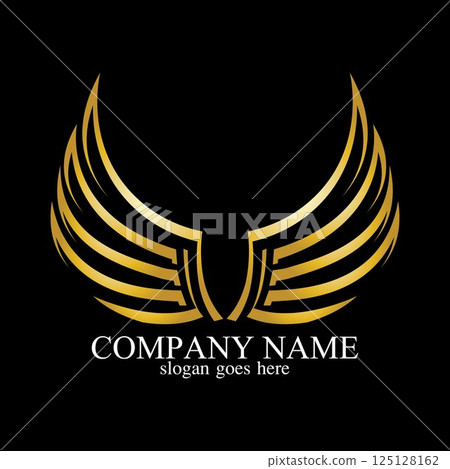 wings gold logo vector illustration template-vector wings gold logo vector illustration template-vector 125128162