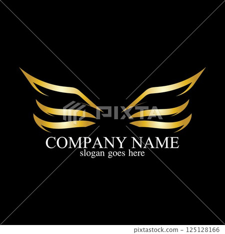 wings gold logo vector illustration template-vector 125128166