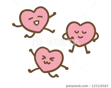 Smiling heart characters Smiling heart characters 125128567
