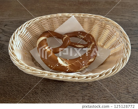 Pretzels eaten in Munich, Bavaria, Germany 125128772