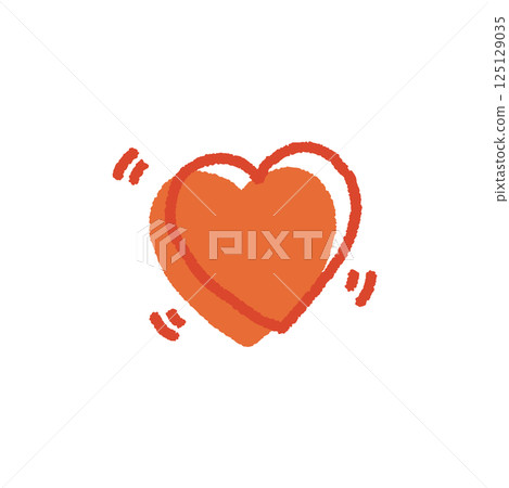 Illustration of falling in love and having your heart pounding, heart, hand-drawn 125129035