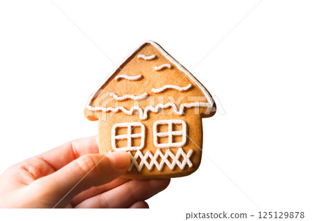 PNG, Christmas cookies, a set of cookies of different shapes, isolated on a white background. 125129878