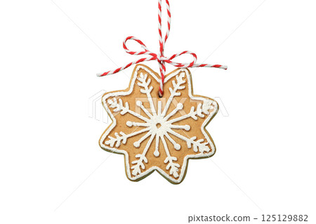 PNG, Christmas cookies, a set of cookies of different shapes, isolated on a white background. 125129882